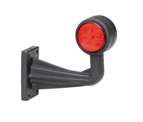 Lampă de semnalizare lungă HELLA 2XS 357 005-041, LED, 30V, 12/24V, unghi de 90 de grade, sticlă transparentă, pentru partea dreaptă.